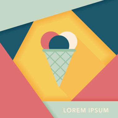 Uzun Gölge, eps10 dondurma düz simgesi