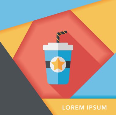 Uzun Gölge, eps10 ile soda içmek düz simgesi