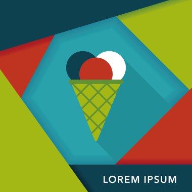 Uzun Gölge, eps10 dondurma düz simgesi