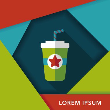 Uzun Gölge, eps10 ile soda içmek düz simgesi