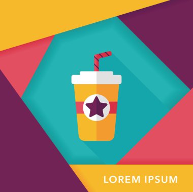 Uzun Gölge, eps10 ile soda içmek düz simgesi