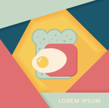 Uzun Gölge, eps10 ile jambon tost düz simgesi