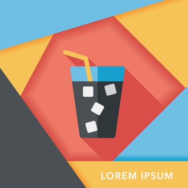 Uzun Gölge, eps10 ile soda içmek düz simgesi