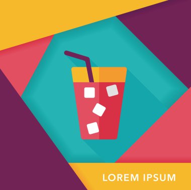 Uzun Gölge, eps10 ile soda içmek düz simgesi