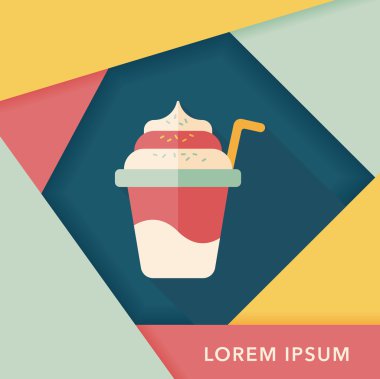 Uzun Gölge, eps10 dondurma düz simgesi