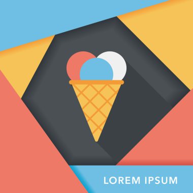 Uzun Gölge, eps10 dondurma düz simgesi