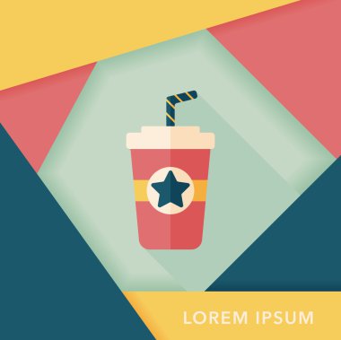 Uzun Gölge, eps10 ile soda içmek düz simgesi