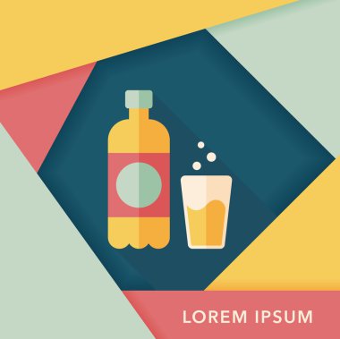 Uzun Gölge, eps10 ile soda içmek düz simgesi