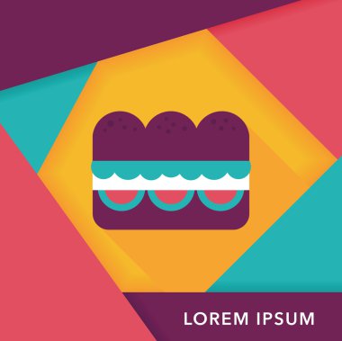 sandviç uzun gölge, eps10 düz simgesiyle