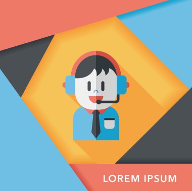 Müşteri Servisi simgesini uzun gölge, eps10 ile