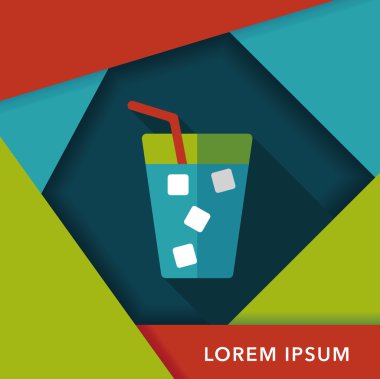 Uzun Gölge, eps10 ile soda içmek düz simgesi