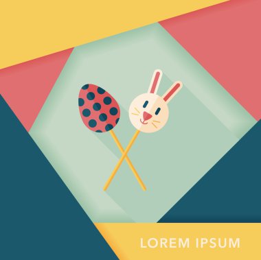 Uzun Gölge, eps10 Paskalya lolipop düz simgesiyle