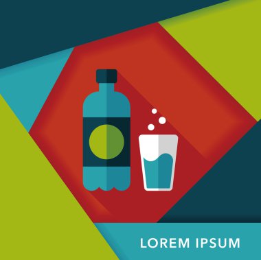 Uzun Gölge, eps10 ile soda içmek düz simgesi