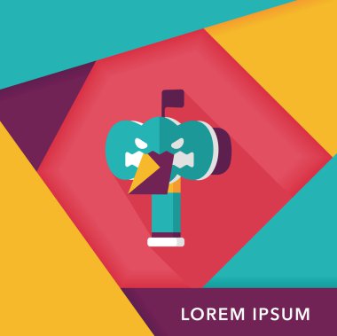 posta kutusu düz simgesi ile uzun gölge, eps10