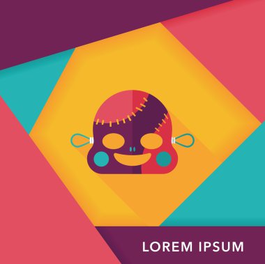 Cadılar Bayramı zombi düz simgesi ile uzun gölge, eps10