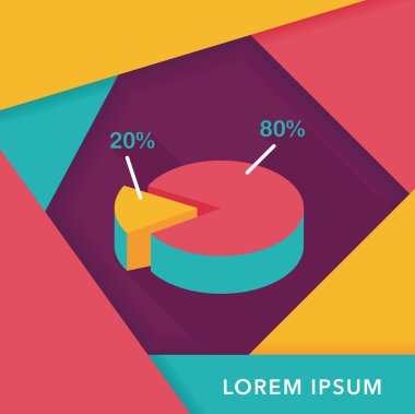 iş grafik düz simgesini uzun gölge, eps10 ile