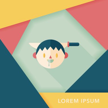 Cadılar Bayramı boy düz simgesi ile uzun gölge, eps10