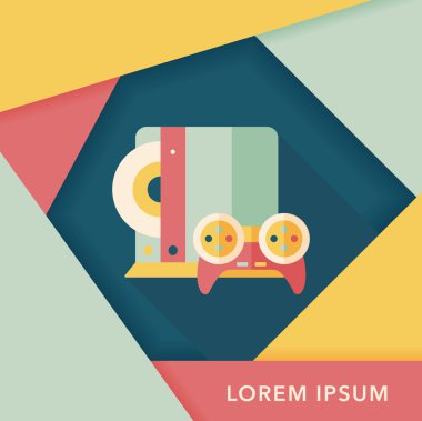 Uzun Gölge, eps10 oyun konsolları düz simgesiyle