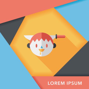 Cadılar Bayramı boy düz simgesi ile uzun gölge, eps10