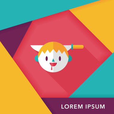 Cadılar Bayramı boy düz simgesi ile uzun gölge, eps10