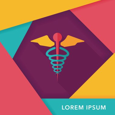 uzun gölge ile tıbbi düz simgesi