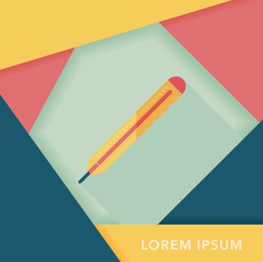 termometre ile uzun gölge düz simgesi