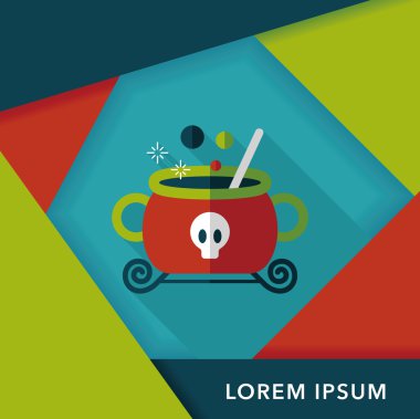 Cadı kazanında uzun gölge, eps10 düz simgesiyle