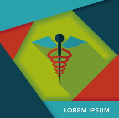 uzun gölge ile tıbbi düz simgesi