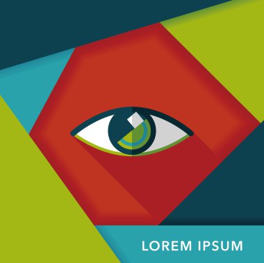 uzun gölge göz düz simgesi