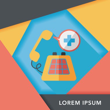 acil arama uzun gölge düz simgesi