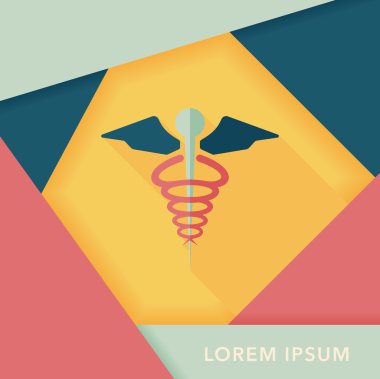 uzun gölge ile tıbbi düz simgesi