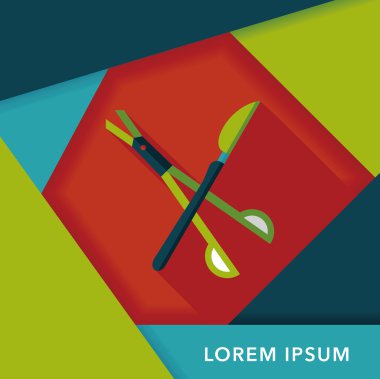 cerrahi alet düz uzun gölge simgesiyle