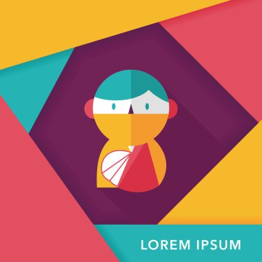 uzun gölge ile kadın hasta düz simgesi