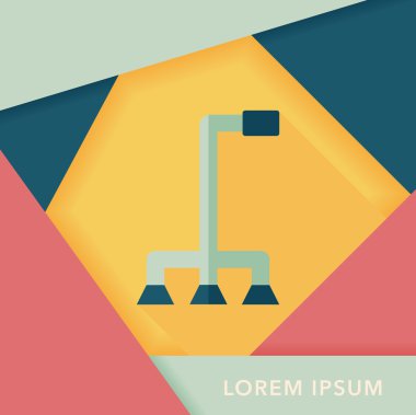 baston uzun gölge düz simgesi