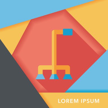 baston uzun gölge düz simgesi