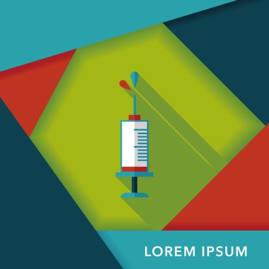 şırınga ile uzun gölge düz simgesi