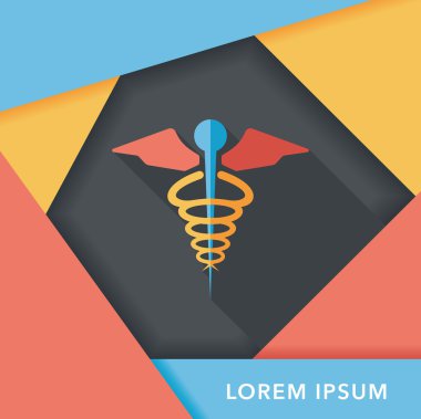 uzun gölge ile tıbbi düz simgesi