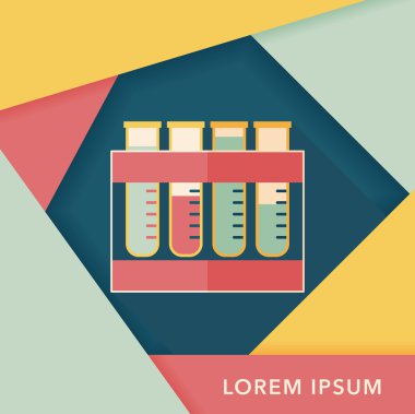 uzun gölge ile tüp düz simgesi