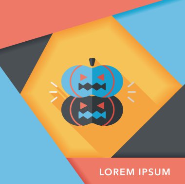 Balkabağı canavarı düz simgesi ile uzun gölge, eps10