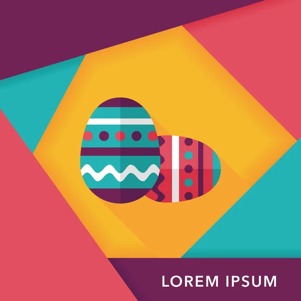 Velikonoční vajíčko ploché ikony s dlouhý stín, eps10 — Stockový vektor