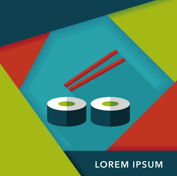 Sushi z płaskim ikona z długim cieniem, eps10 — Wektor stockowy