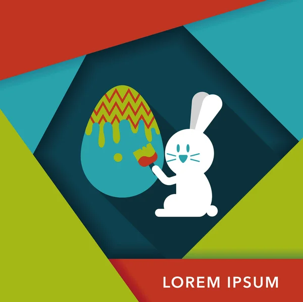 Osterhase flache Ikone mit langem Schatten, Eps10 — Stockvektor