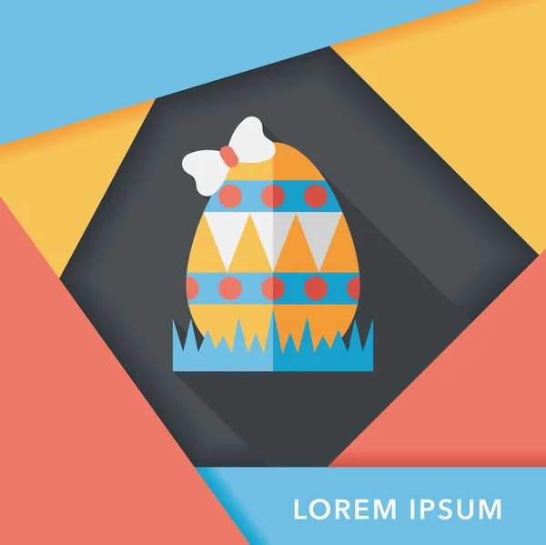 Huevo de Pascua icono plano con sombra larga, eps10 — Archivo Imágenes Vectoriales