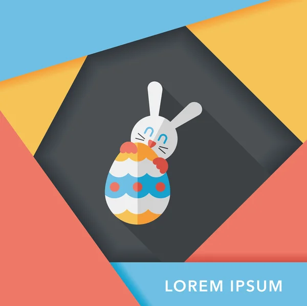 Easter bunny płaski ikona z długi cień, eps10 — Wektor stockowy