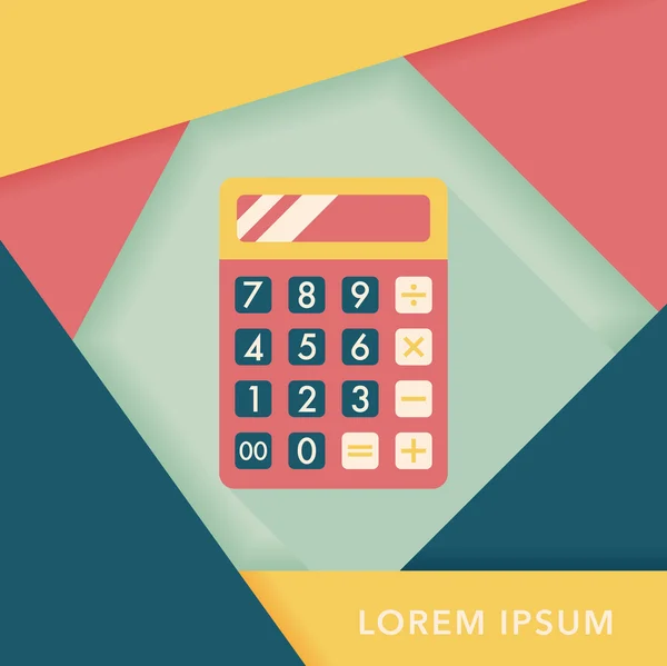 Plochý ikona kalkulačka s dlouhý stín, eps10 — Stockový vektor
