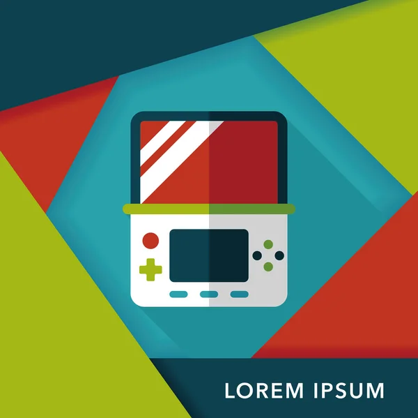 Consolas de juegos portátiles icono plano con sombra larga, eps10 — Archivo Imágenes Vectoriales