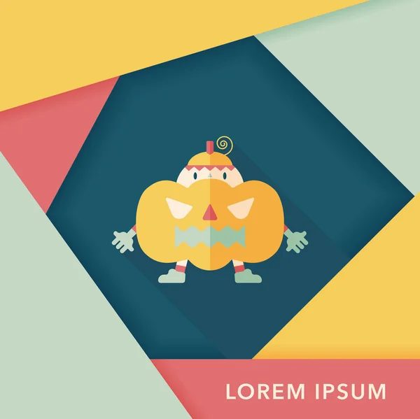 Pumpkin costume flat icon with long shadow, eps10 — стоковый вектор