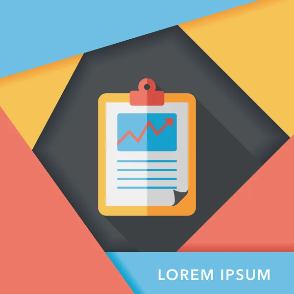 Бізнес-графік плоский значок з довгою тінь, триває 10 — стоковий вектор