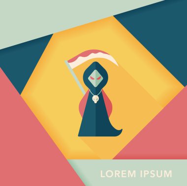 Azrail düz simgesi ile uzun gölge, eps10