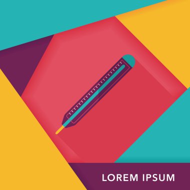 termometre ile uzun gölge düz simgesi